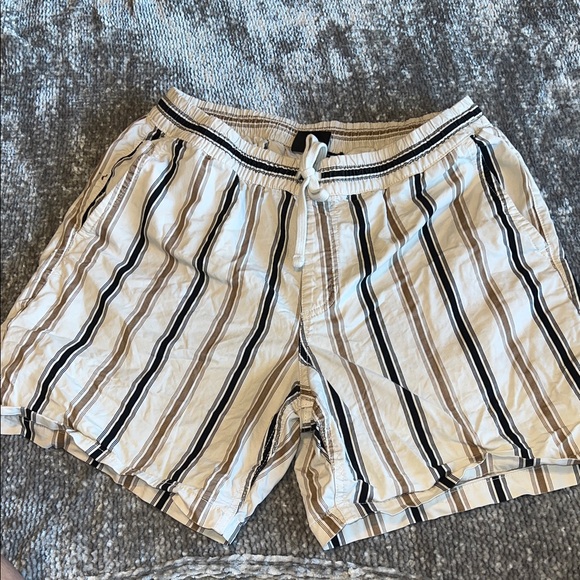 Vans Other - Vans Men’s Striped Drawstring Cargo Shorts - Cream, Black & Tan